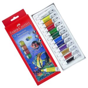 FABER CASTELL WATER COLOUR TUBES 12S*9ML